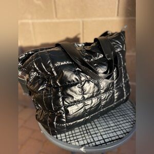 Black Quilted Tote Bag